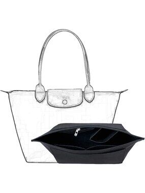 Multi-Pocket Felt Purse Organizer Insert | Folding Tote Bag Wallet Organizer